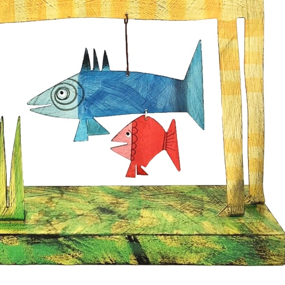 ACME Animal Canada Cat With hanging Fishes, 3 Candle Holder Handcrafted Signed - Picture 7 of 14